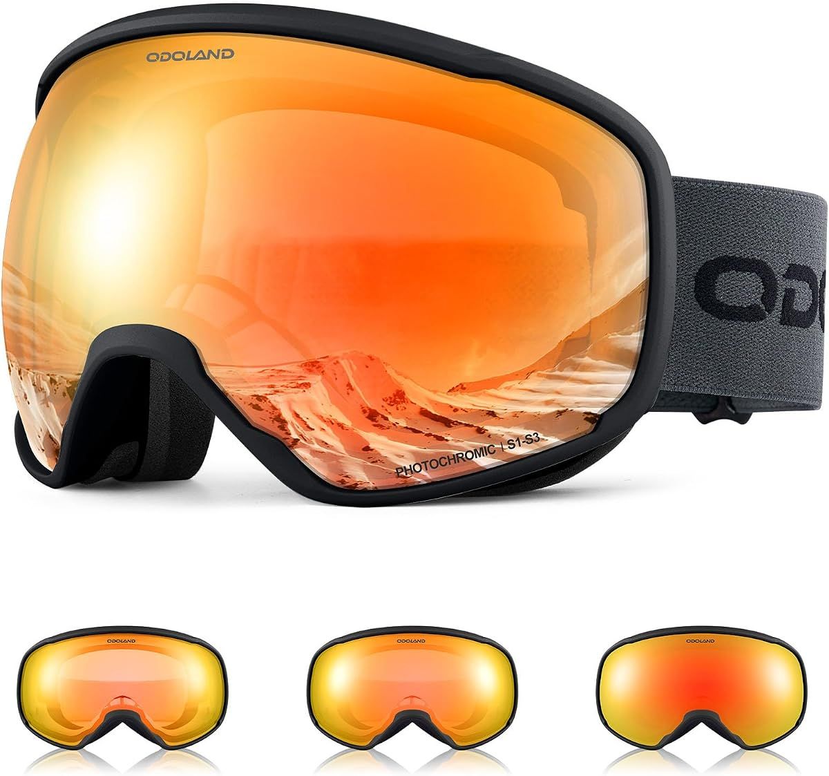 Odoland photochromic ski goggles