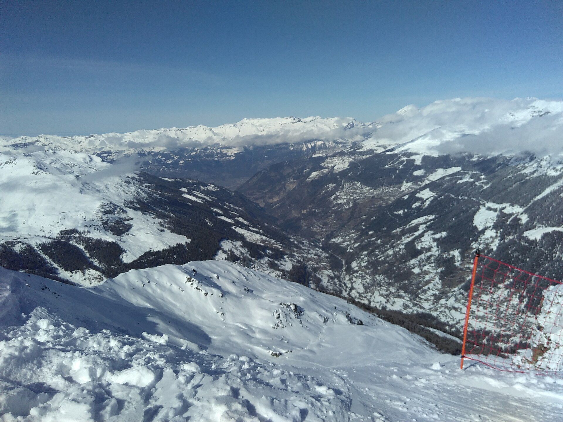 Snowy peaks and ski slopes at Grimentz–Zinal