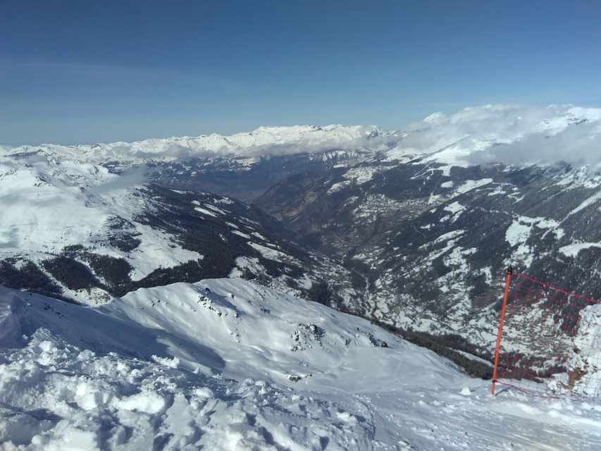 Snowy peaks and ski slopes at Grimentz–Zinal